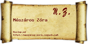 Mészáros Zóra névjegykártya