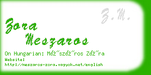 zora meszaros business card